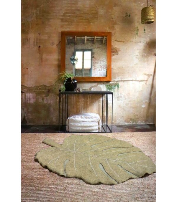 Lorena Canals Monstera Olive Washable Rug from gimme the good stuff