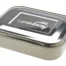 LunchBots Large 3 Compartment Stainless Steel Bento Lunchbox with lid on and latched.