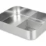LunchBots Large 3 Compartment Stainless Steel Bento Lunchbox without lid.
