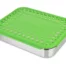 LunchBots Large Bento Trio Green Dots with lid on and latched