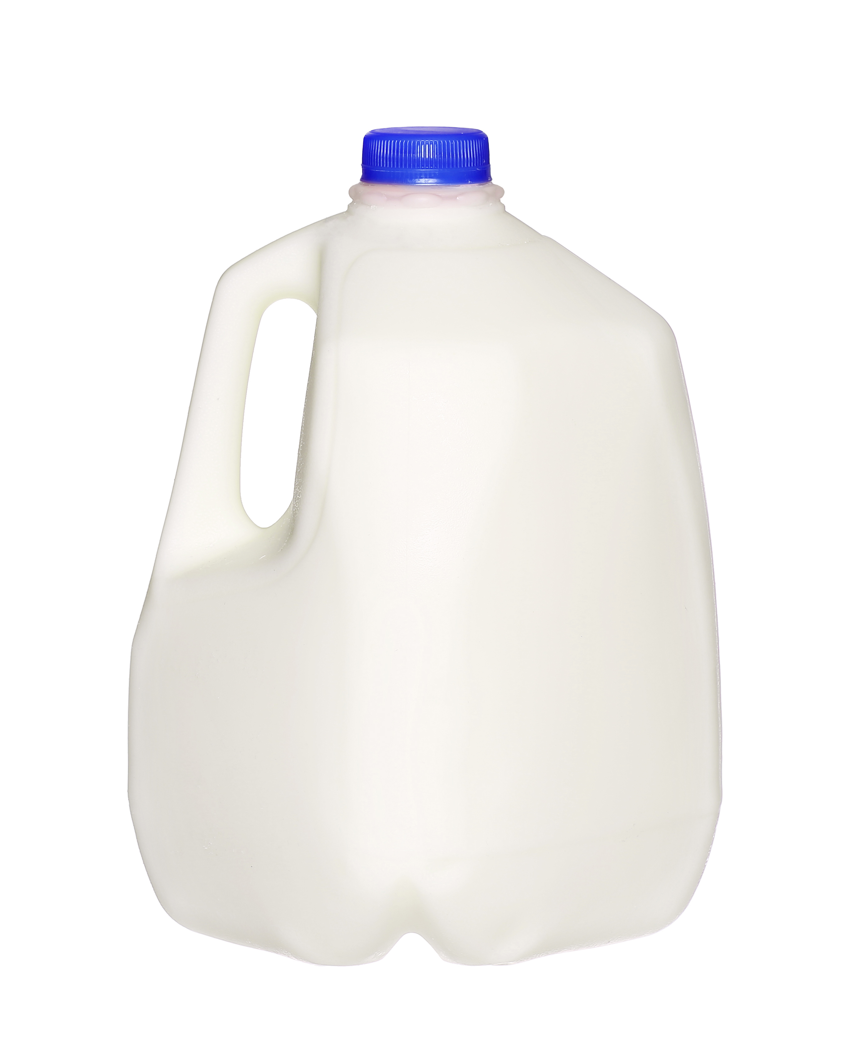 gallon Milk Bottle with blue Cap Isolated on White