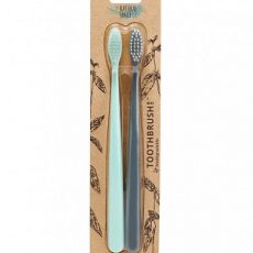 Natural Family Company Toothbrush 2 Pack River Mint:Monsoon Mist from Gimme the Good Stuff