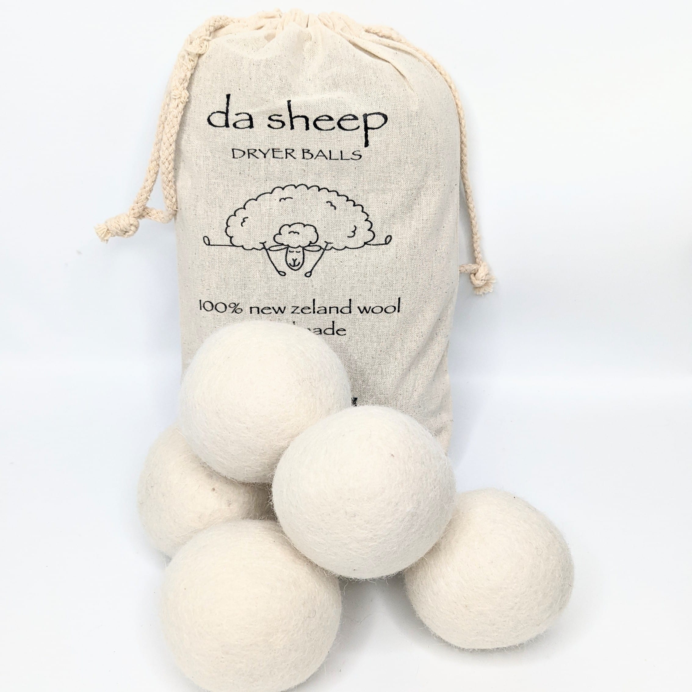 Organic Wool Dryer Balls from Gimme the Good Stuff white