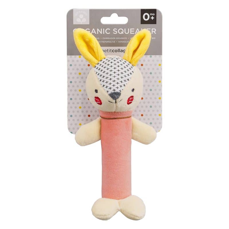 Petit Collage Organic Cotton Squeaker Toy Bunny