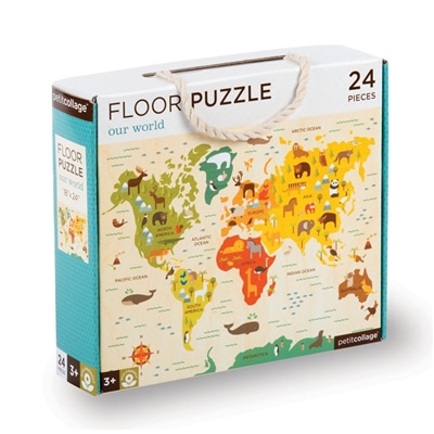 Petit Collage World Map 24-Piece Floor Puzzle from gimme the good stuff