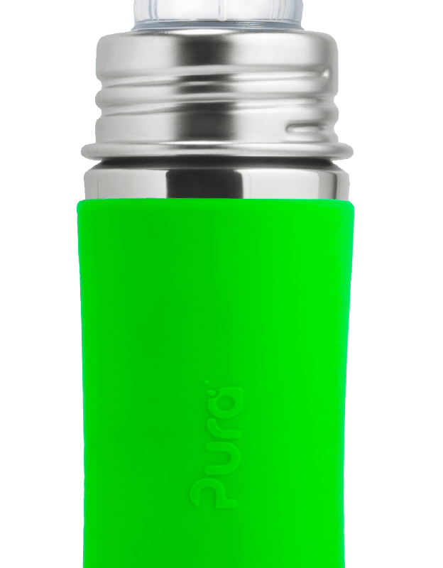 Pura Kiki 11 oz Green Stainless Steel Baby Bottle from Gimme the Good Stuff