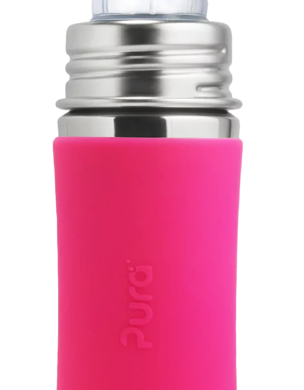 Pura Kiki Stainless Steel Baby Bottle 11oz Pink from Gimme the Good Stuff