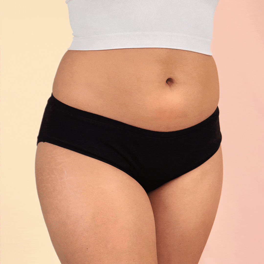 Rael, Inc., Reusable Period Underwear, Bikini, Medium, Black, 1 Count