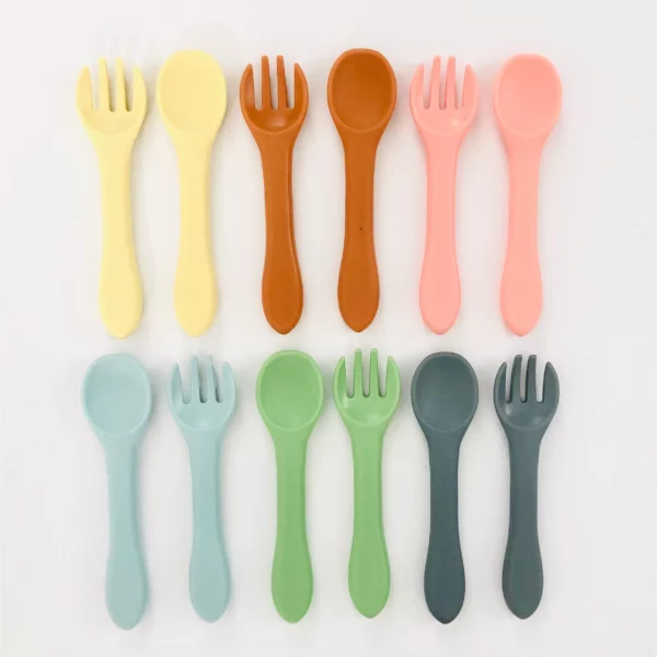 Set of Silicone Toddler Fork and Spoons from Gimme the Good Stuff