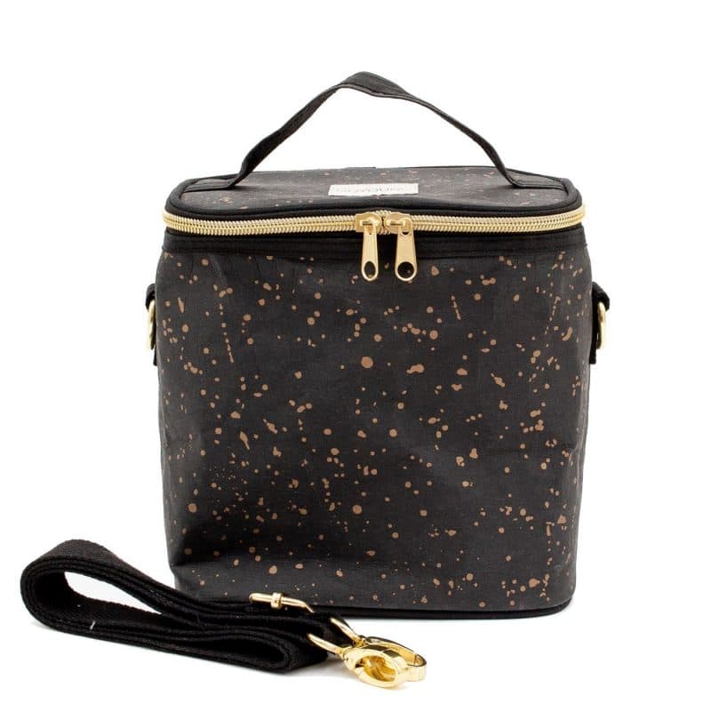 SoYoung Petit Poche Linen Lunchbox from Gimme the Good Stuff Black and Gold Splatter