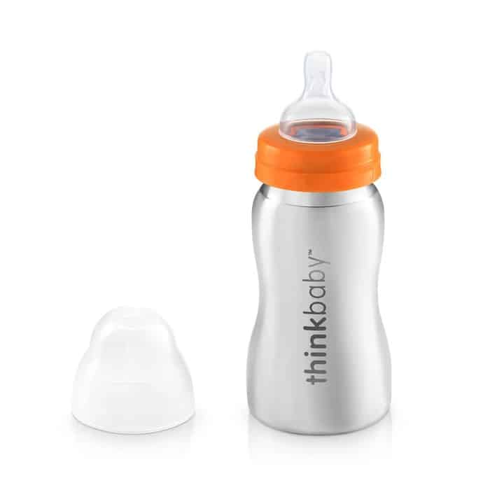 ThinkBaby Stainless Steel Baby Bottle from Gimme the Good Stuff Orange