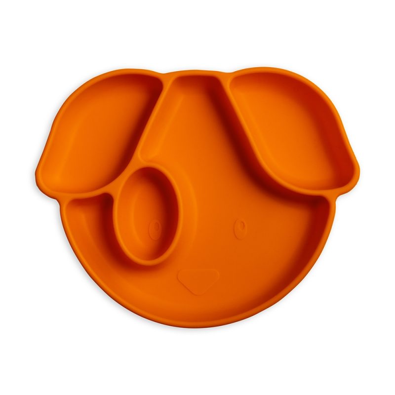 Thinkbaby Silicone Suction Plate Orange Dog from Gimme the Good Stuff