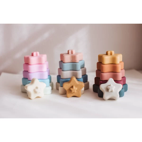 Three Hearts Stella Star Silicone Stacking Toy from Gimme the Good Stuff