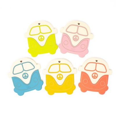 Three Hearts VW Bus Silicone Teether - BPA Free from gimme the good stuff
