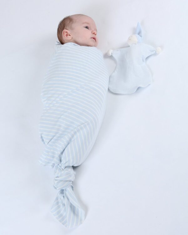 Under The Nile Swaddle Blanket 2 Pack White and Blue Stripe 3 from Gimme the Good Stuff