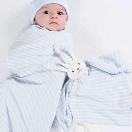 Under The Nile Swaddle Blanket 2 Pack White and Blue Stripe from Gimme the Good Stuff