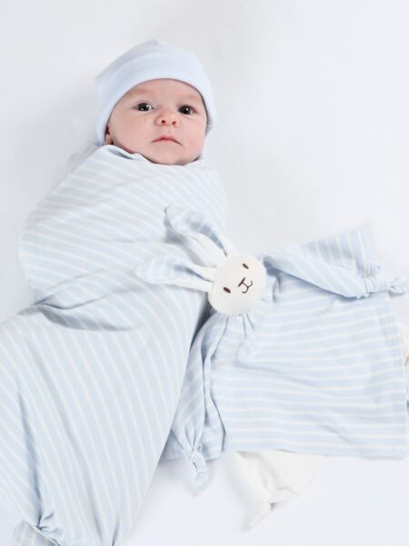 Under The Nile Swaddle Blanket 2 Pack White and Blue Stripe from Gimme the Good Stuff