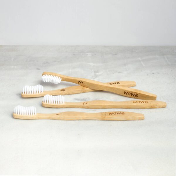 Wowe Adult Bamboo Toothbrush Pack of Four 005 from Gimme the Good Stuff