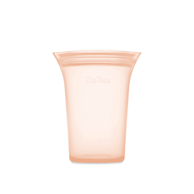 Zip Top Medium Peach Silicone Cup from Gimme the Good Stuff
