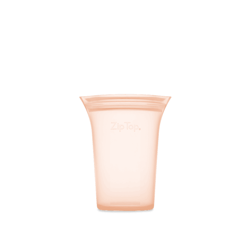 Zip Top Small Peach Silicone Cup from Gimme the Good Stuff