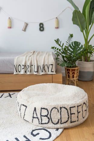 Lorena Canals ABC Pouf Natural Black from Gimme the Good Stuff