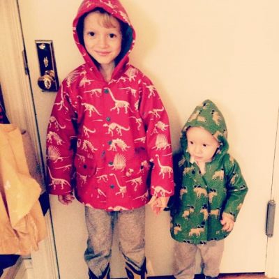 kids in rain coats