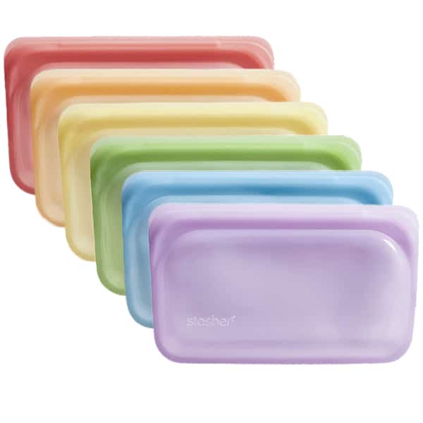 Stasher Bright Colors Snack Silicone Bags from Gimme the Good Stuff