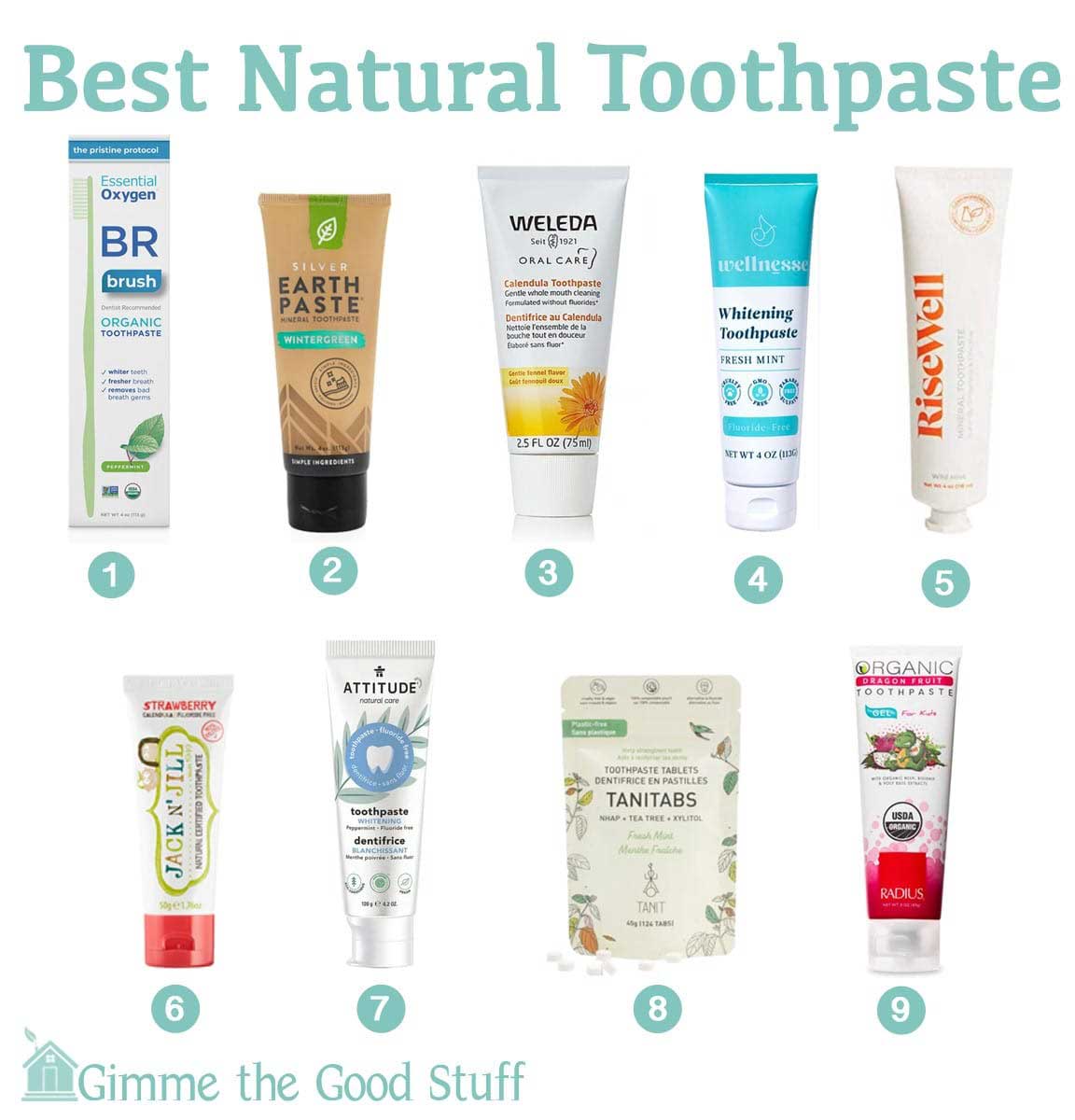 Image of the best natural toothpastes. | Gimme The Good Stuff